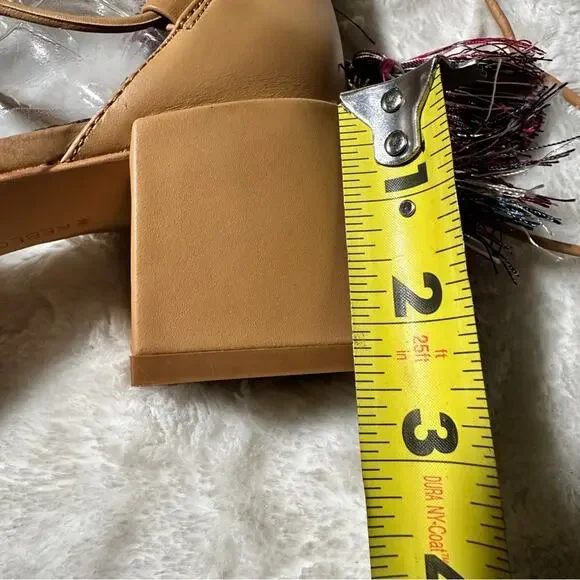 Rebecca Minkoff Tan Sandals Size 9 Neutral Resort Strappy Tassel Laced Coastal - Picture 5 of 9